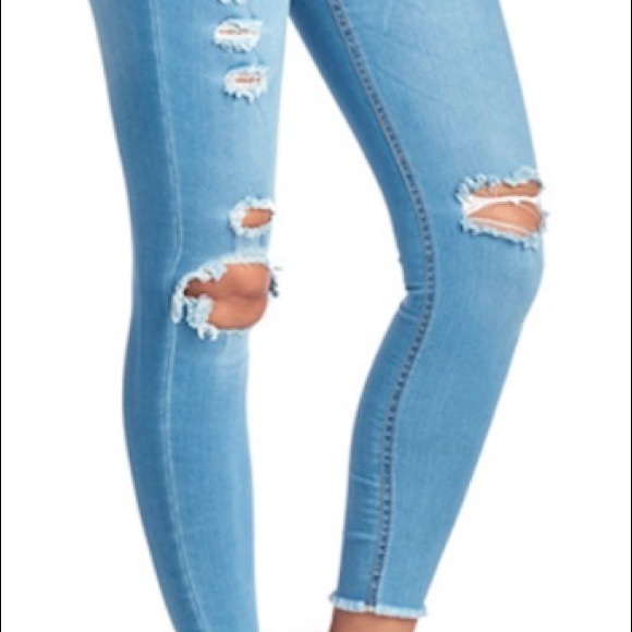 Distressed Fringe Jeans - Picture 2 of 5